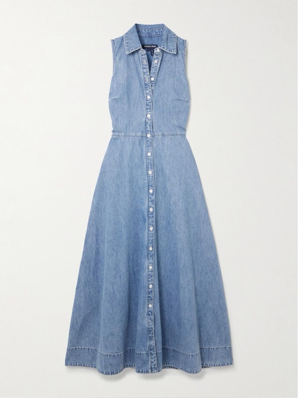 Veronica Beard Fuller Sleeveless Denim Midi Dress Size 2